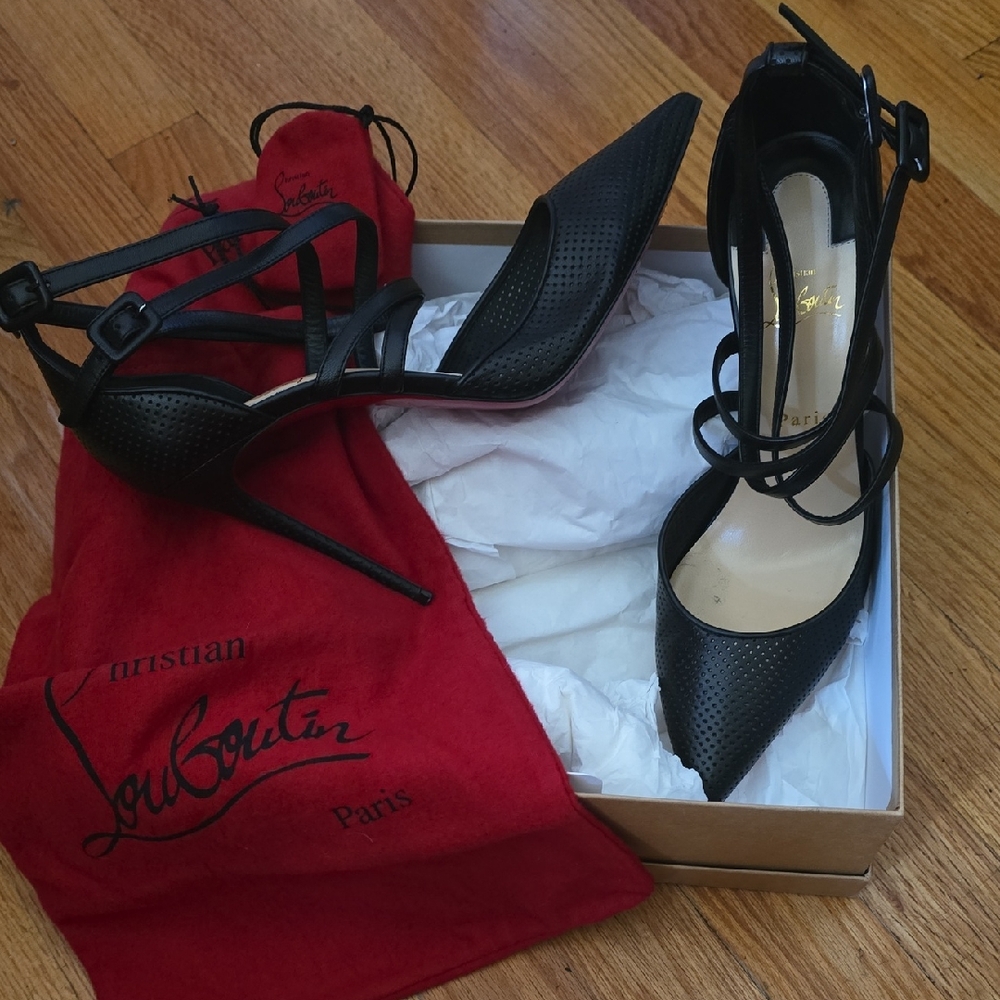 Christian Louboutin Black Strappy Heels